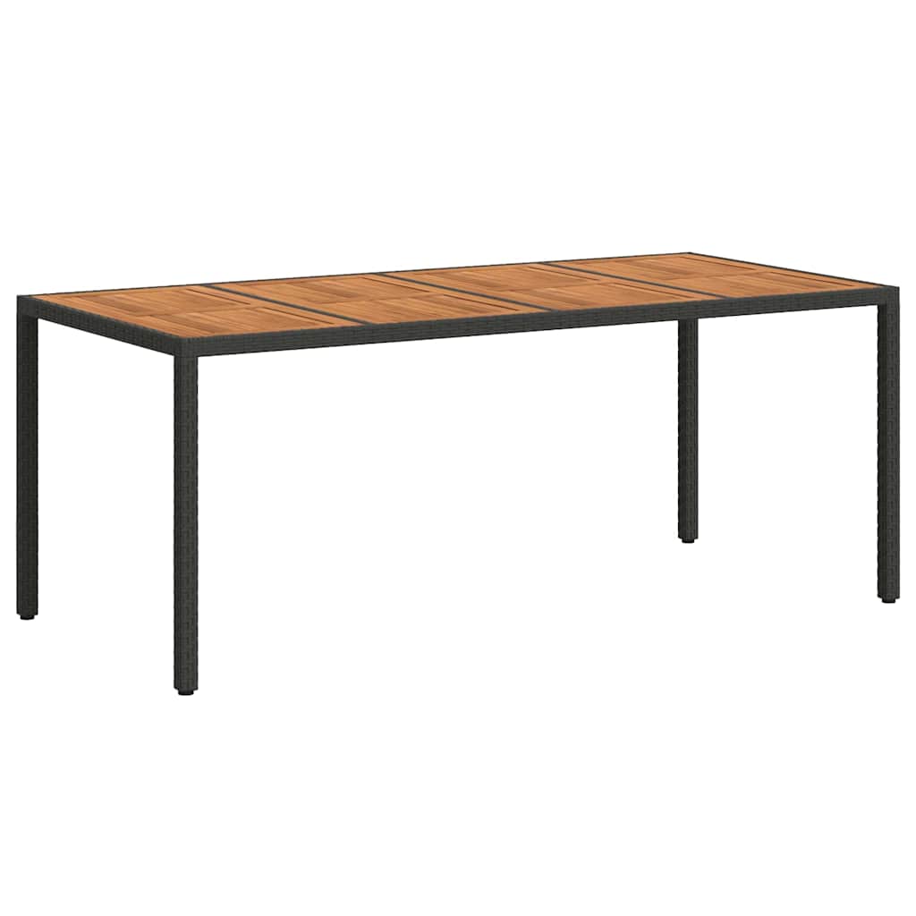 Tavolo da Giardino Nero 190 x 90 x 75 cm polyrattan