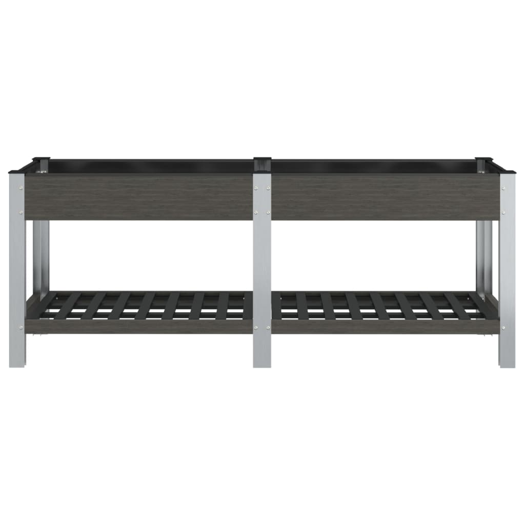 Fioriera Rialzata Giardino con Ripiano Grigia 200x50x75 cm WPC