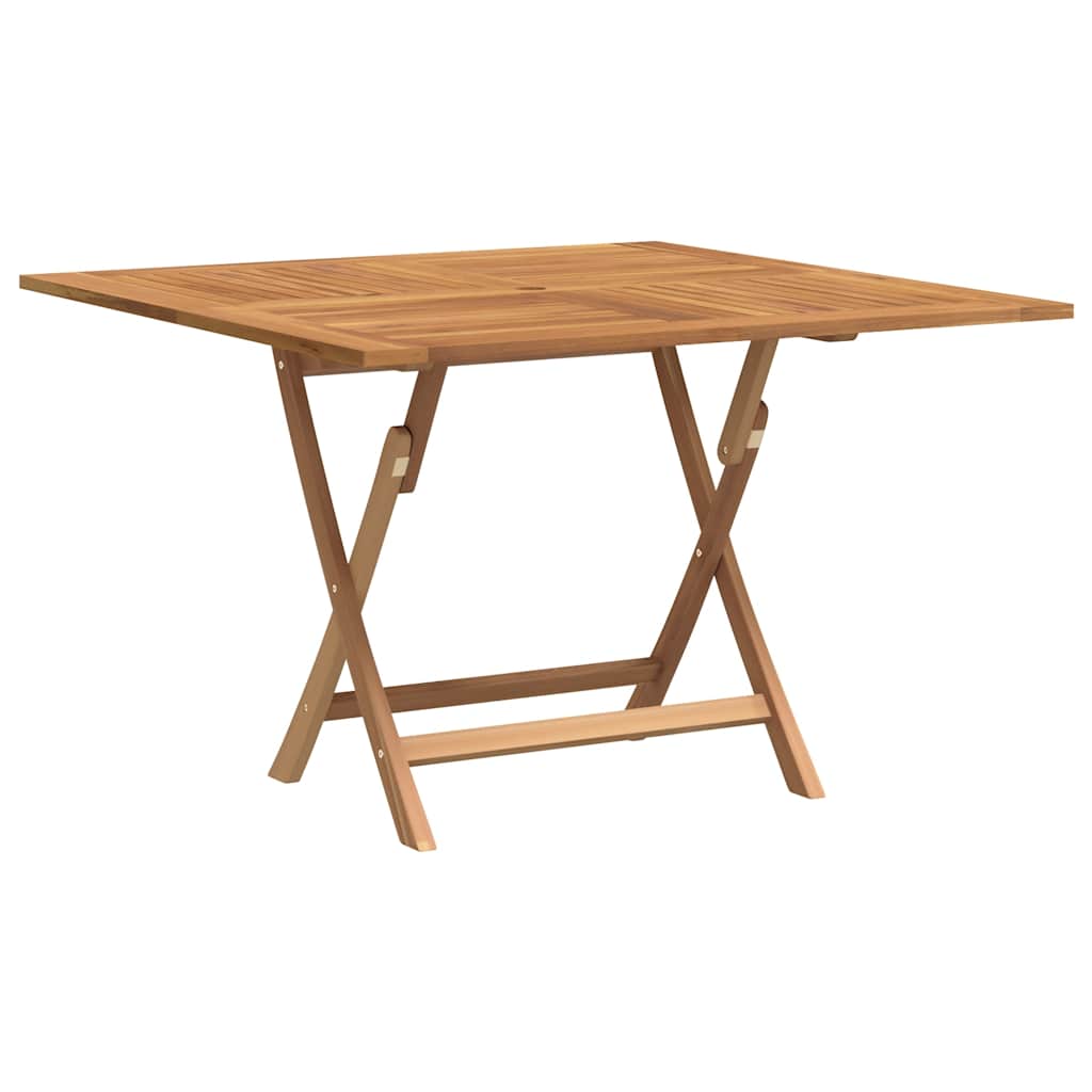 Tavolo da Giardino Pieghevole Grigio 110x110x75cm Massello Teak