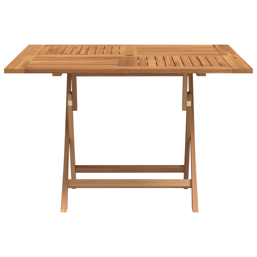Tavolo da Giardino Pieghevole Grigio 110x110x75cm Massello Teak