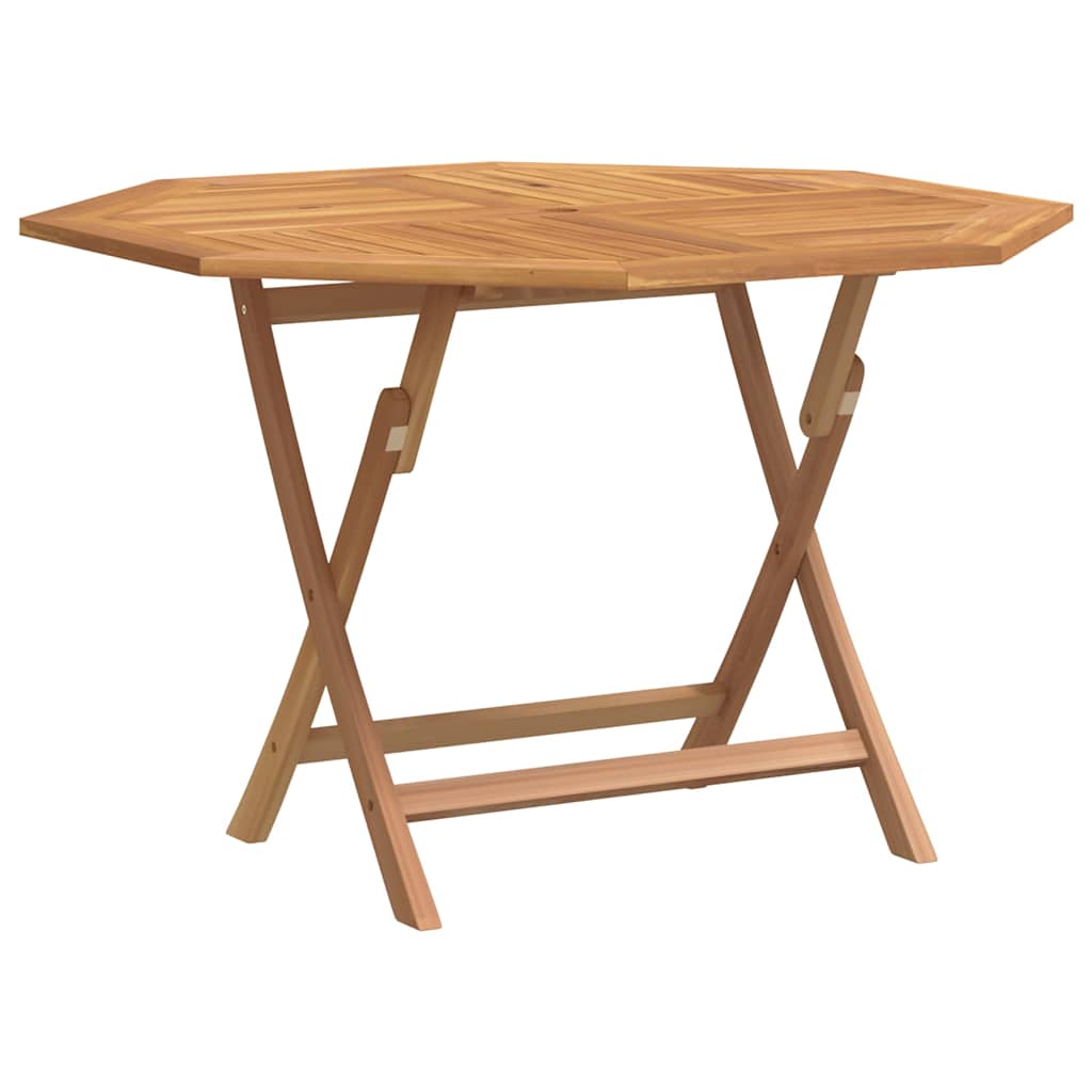 Tavolo da Giardino Pieghevole Grigio 110x110x75cm Massello Teak