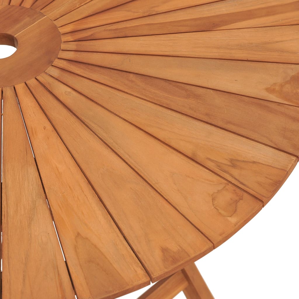 Tavolo da Giardino Pieghevole Ø 85x75 cm Legno Massello di Teak
