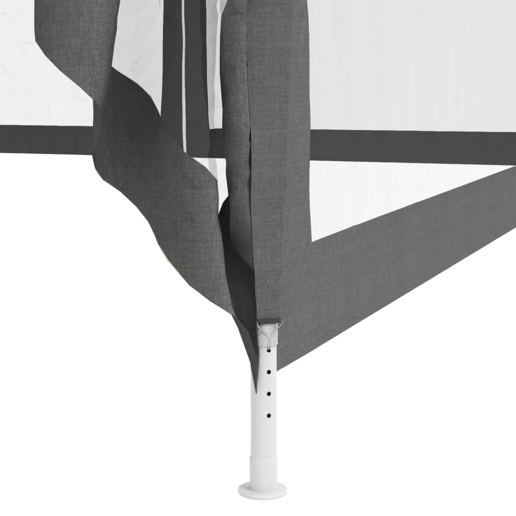 Gazebo Antracite 3x3 m con Doppio Tetto in Poliestere