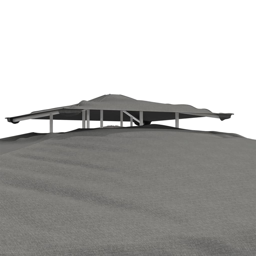 Gazebo Antracite 3x3 m con Doppio Tetto in Poliestere