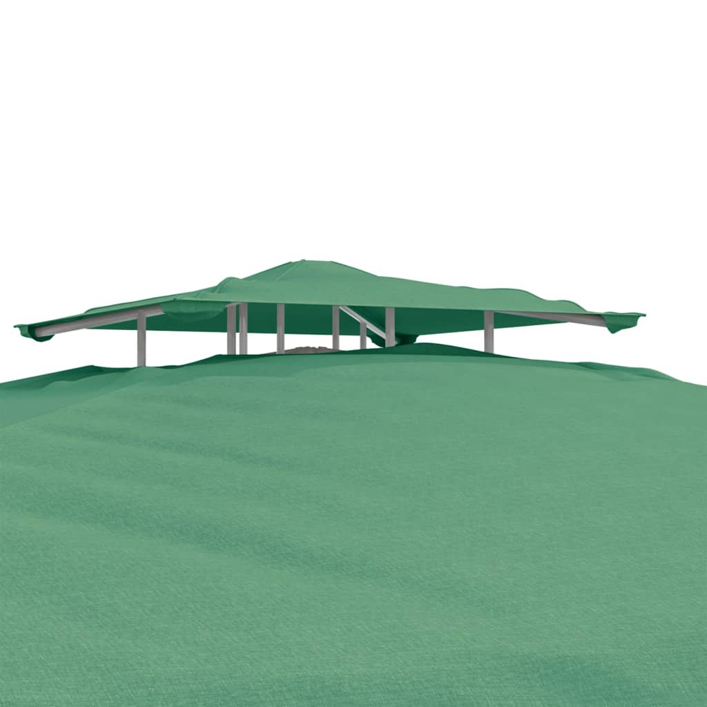 Gazebo con Tetto Doppio Verde 3x3x2,68 m in Tessuto