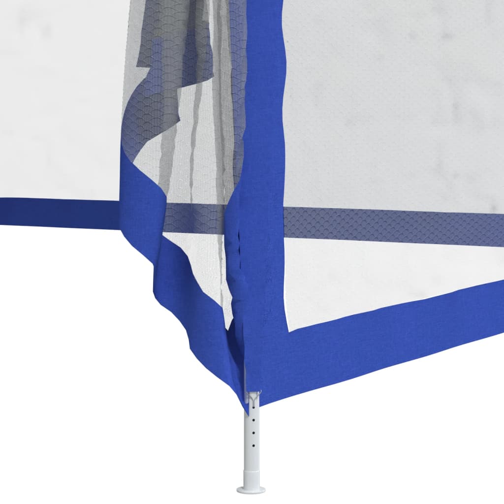Gazebo con Tetto Doppio Blu 3x3x2,68 m in Tessuto