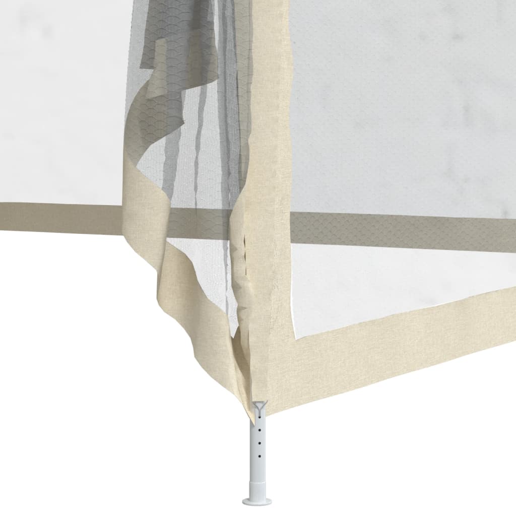 Gazebo con Tetto Doppio Crema 3x3x2,68 m in Tessuto