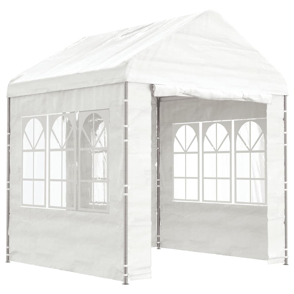 Gazebo con Tetto Bianco 2,28x2,23x2,69 m in Polietilene
