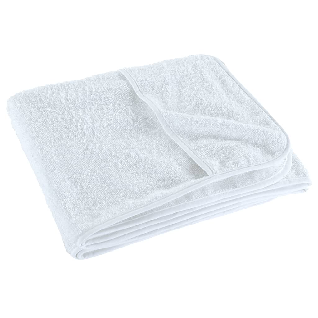 Asciugamani da Spiaggia 2 pz Bianchi 60x135 cm Tessuto 400 GSM