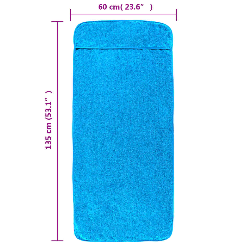 Asciugamani da Spiaggia 2 pz Turchese 60x135 cm Tessuto 400 GSM