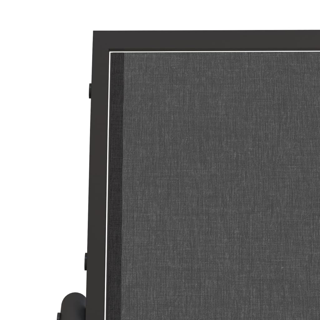 Sedia a Dondolo da Giardino Nera 61x76x87cm Textilene e Acciaio