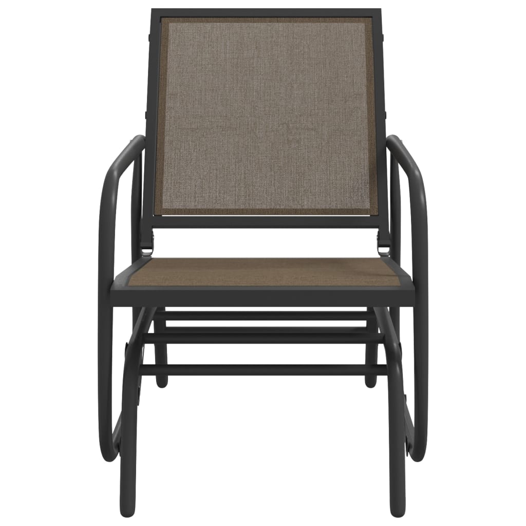Sedia a Dondolo Giardino Marrone 61x76x87cm Textilene e Acciaio