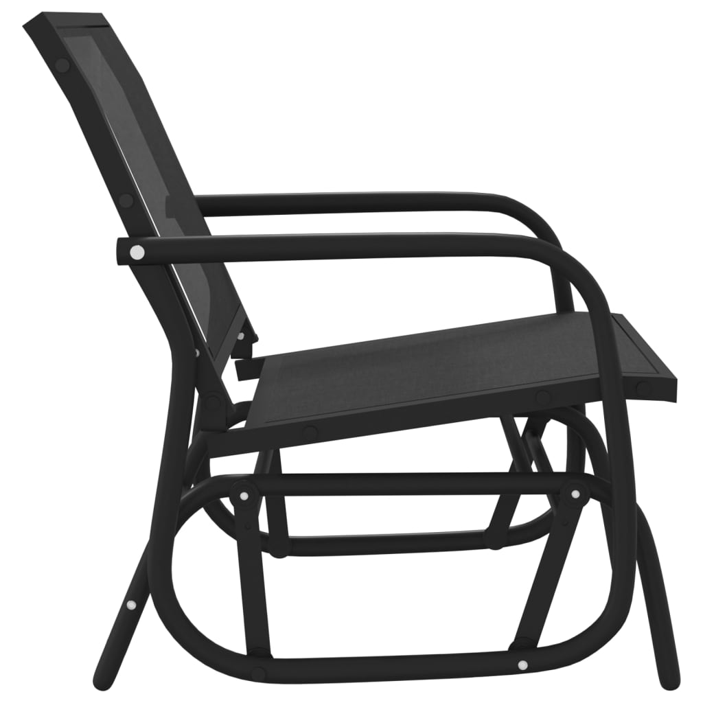 Sedie a Dondolo Giardino 2pz Nere 61x76x87 Textilene e Acciaio