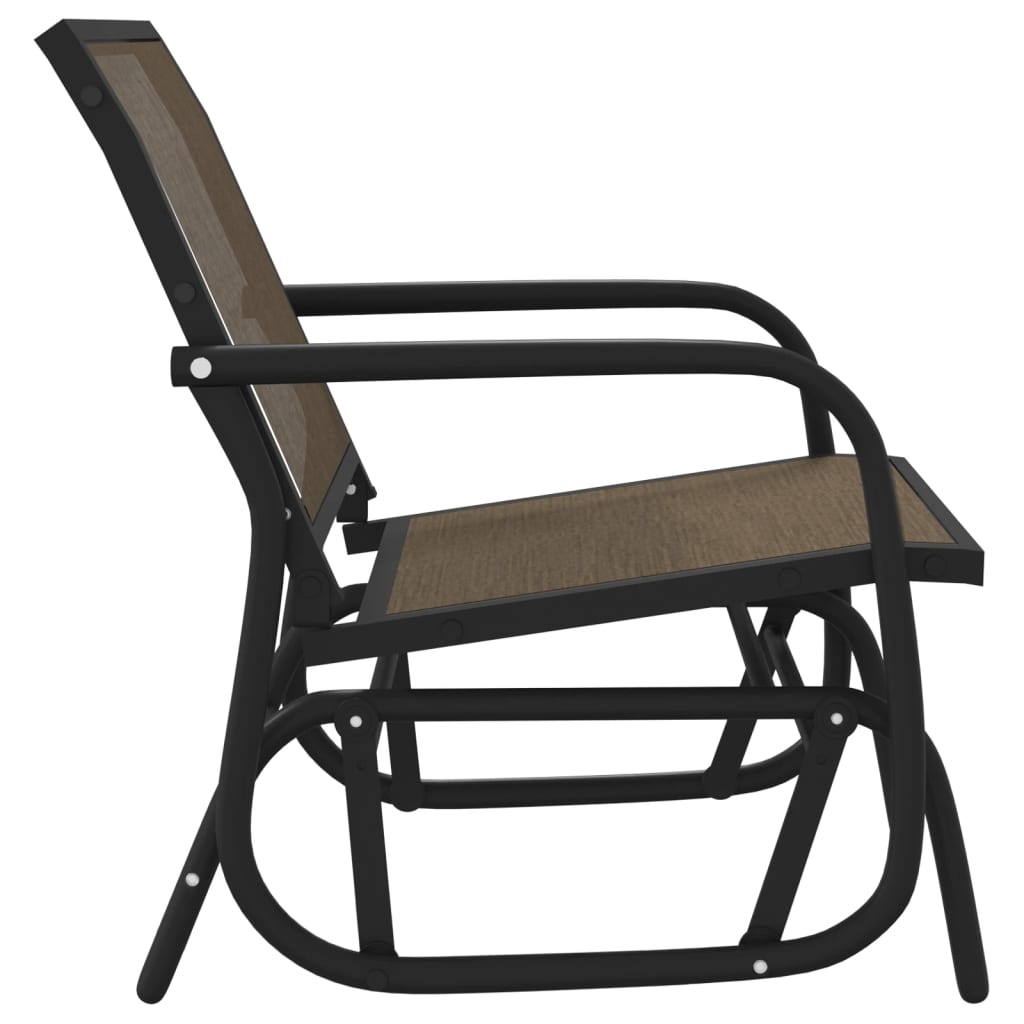 Sedie a Dondolo Giardino 2pz Marroni 61x76x87 Textilene Acciaio