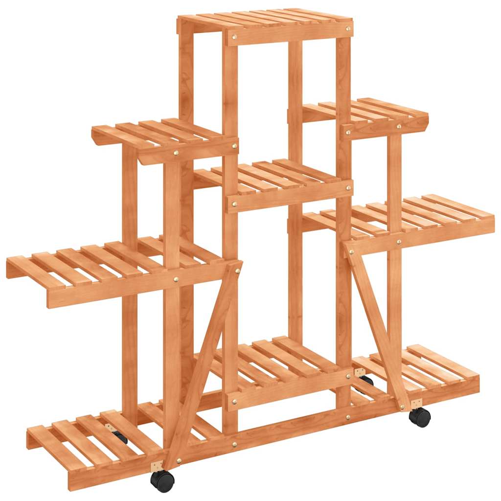 Portafiori con Ruote 110x25x101 cm in Legno Massello di Abete