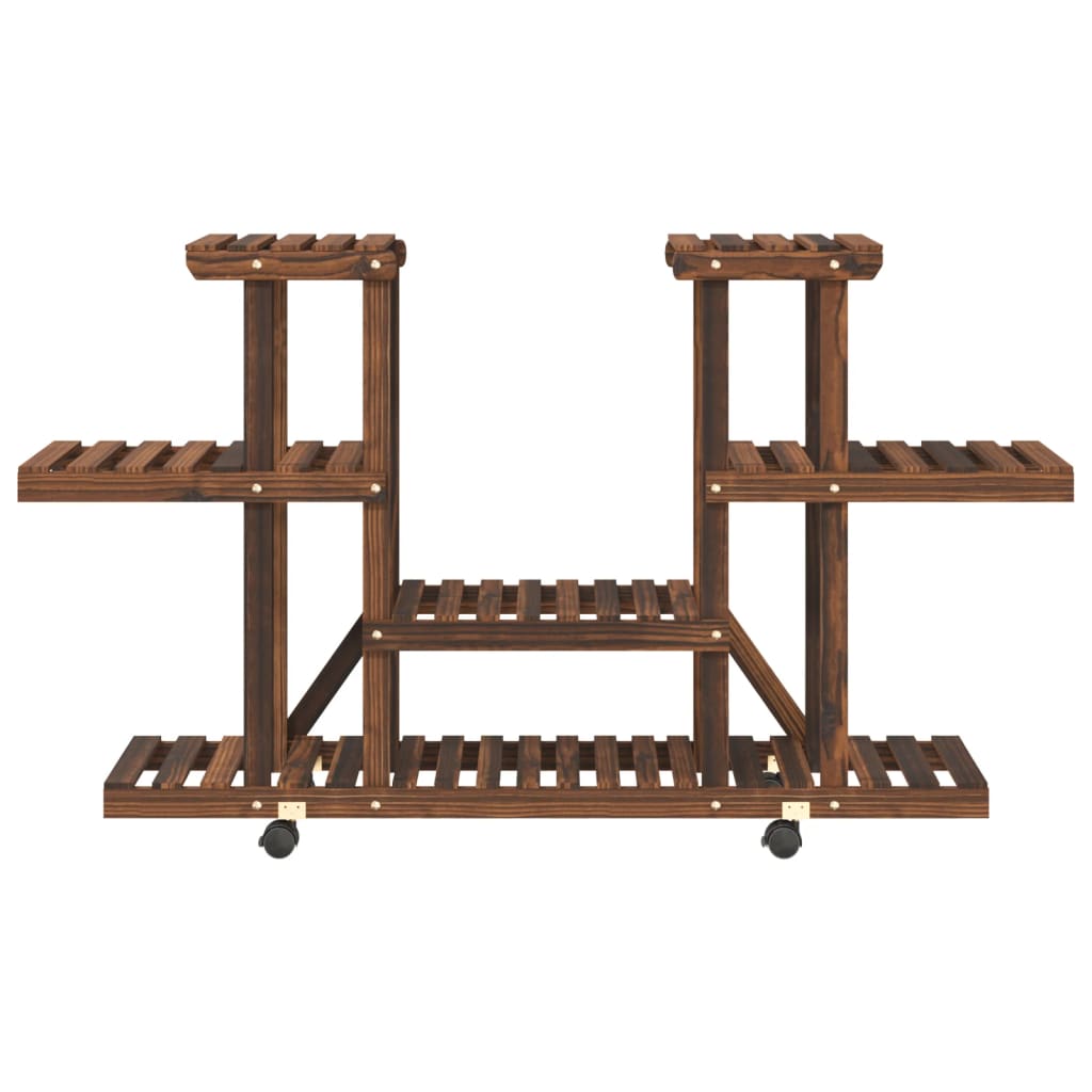 Portafiori con Ruote 110x25x78 cm in Legno Massello di Abete