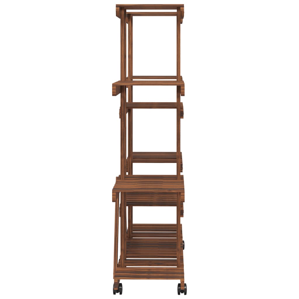 Portafiori con Ruote 110x25x115 cm in Legno Massello di Abete
