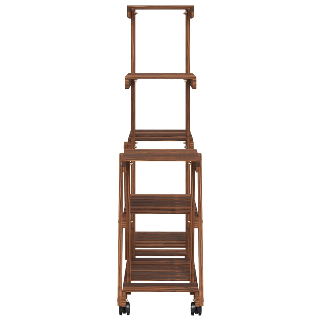 Portafiori con Ruote 95x25x101 cm in Legno Massello di Abete