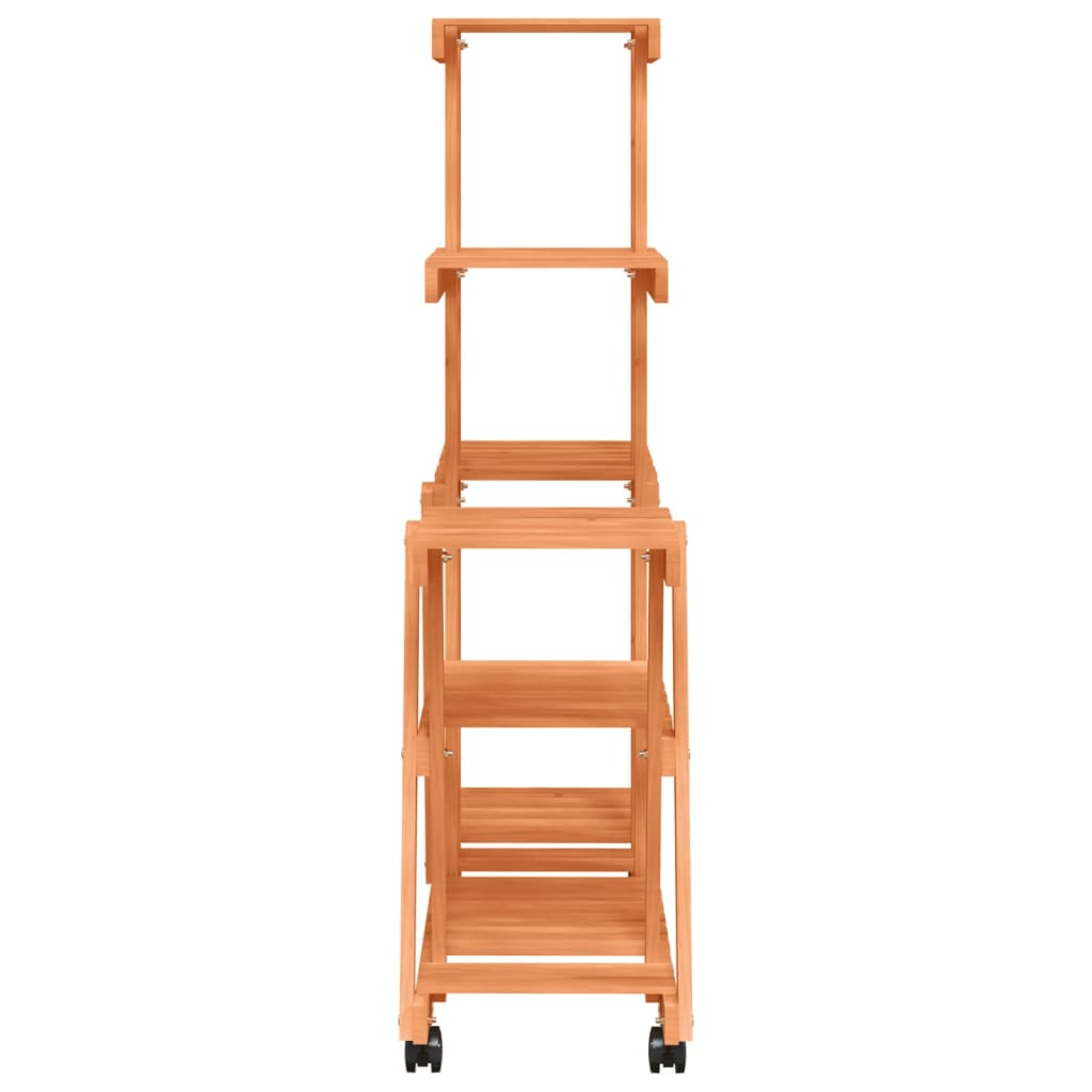 Portafiori con Ruote 95x25x101 cm in Legno Massello di Abete