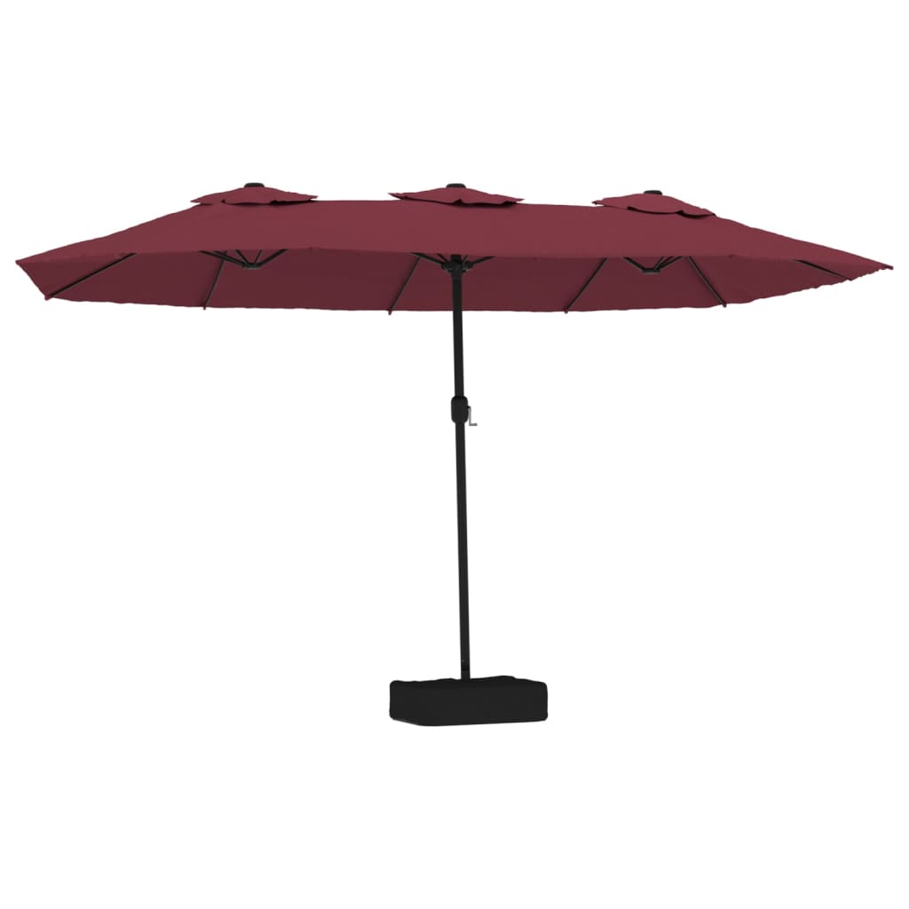 Ombrellone da Giardino a Doppia Testa Rosso Bordeaux 449x265 cm