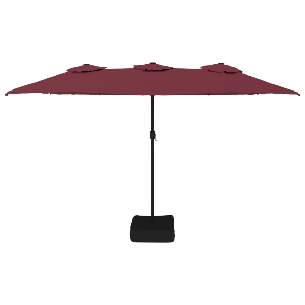 Ombrellone da Giardino a Doppia Testa Rosso Bordeaux 449x265 cm
