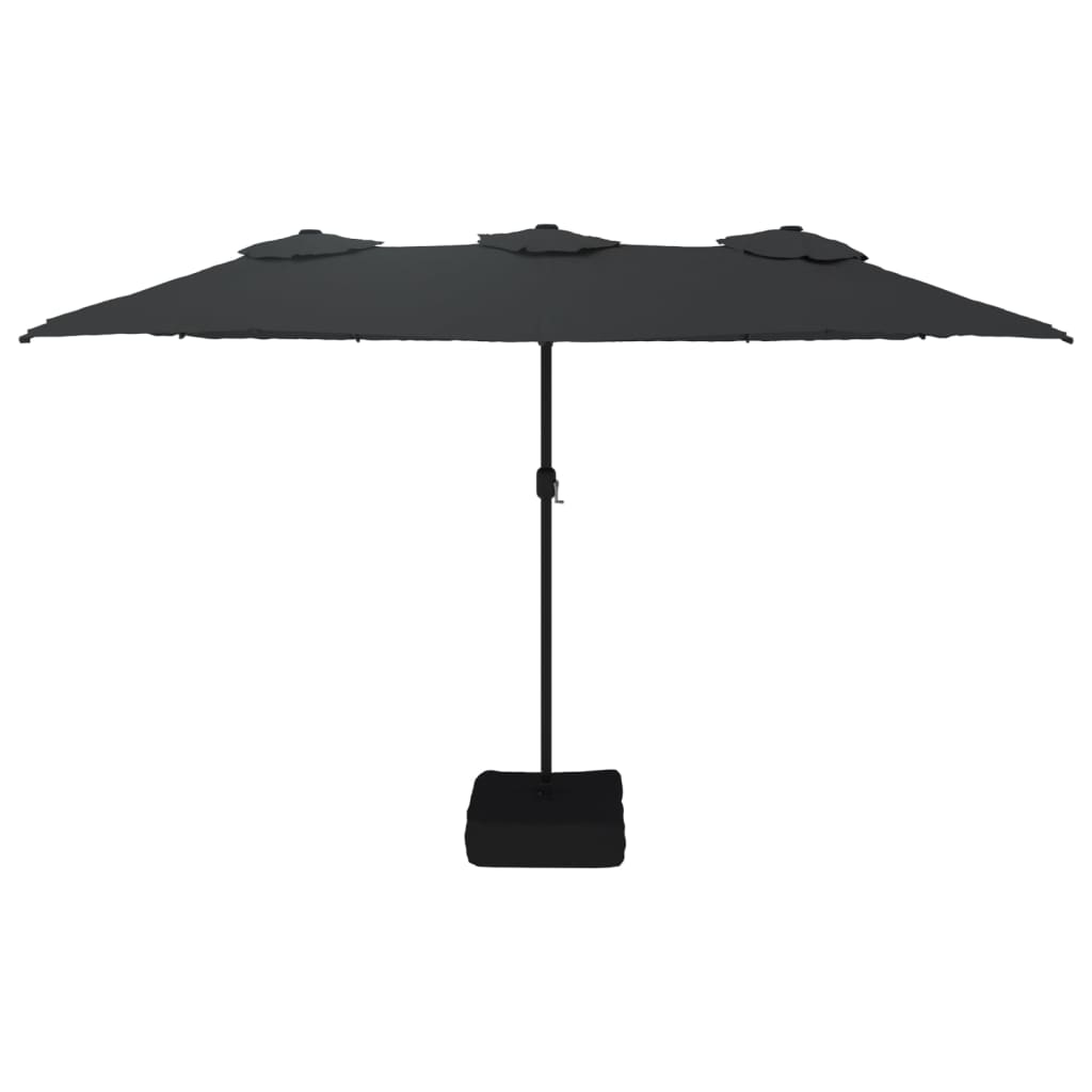 Ombrellone a Doppia Testa Nero 449x265 cm
