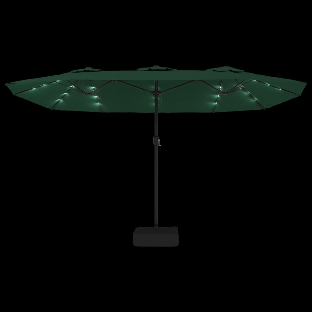 Ombrellone a Doppia Testa con LED Verde 449x265 cm