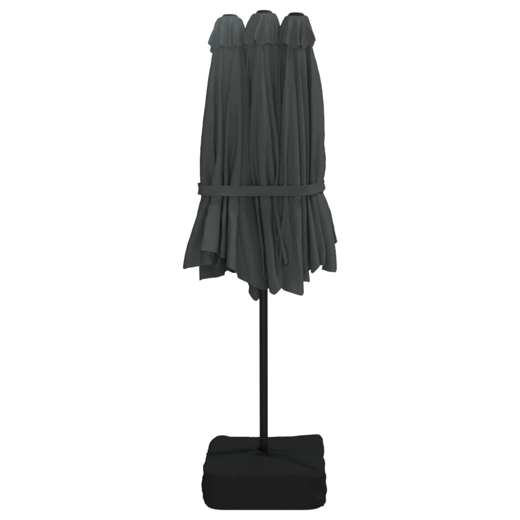 Ombrellone a Doppia Testa con LED Antracite 449x265 cm