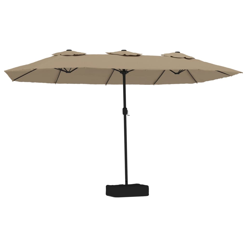 Ombrellone a Doppia Testa con LED Tortora 449x265 cm