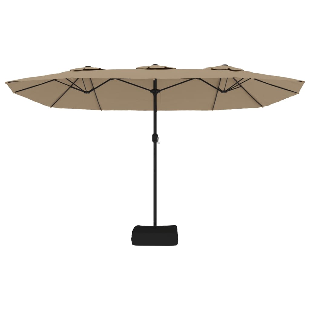 Ombrellone a Doppia Testa con LED Tortora 449x265 cm