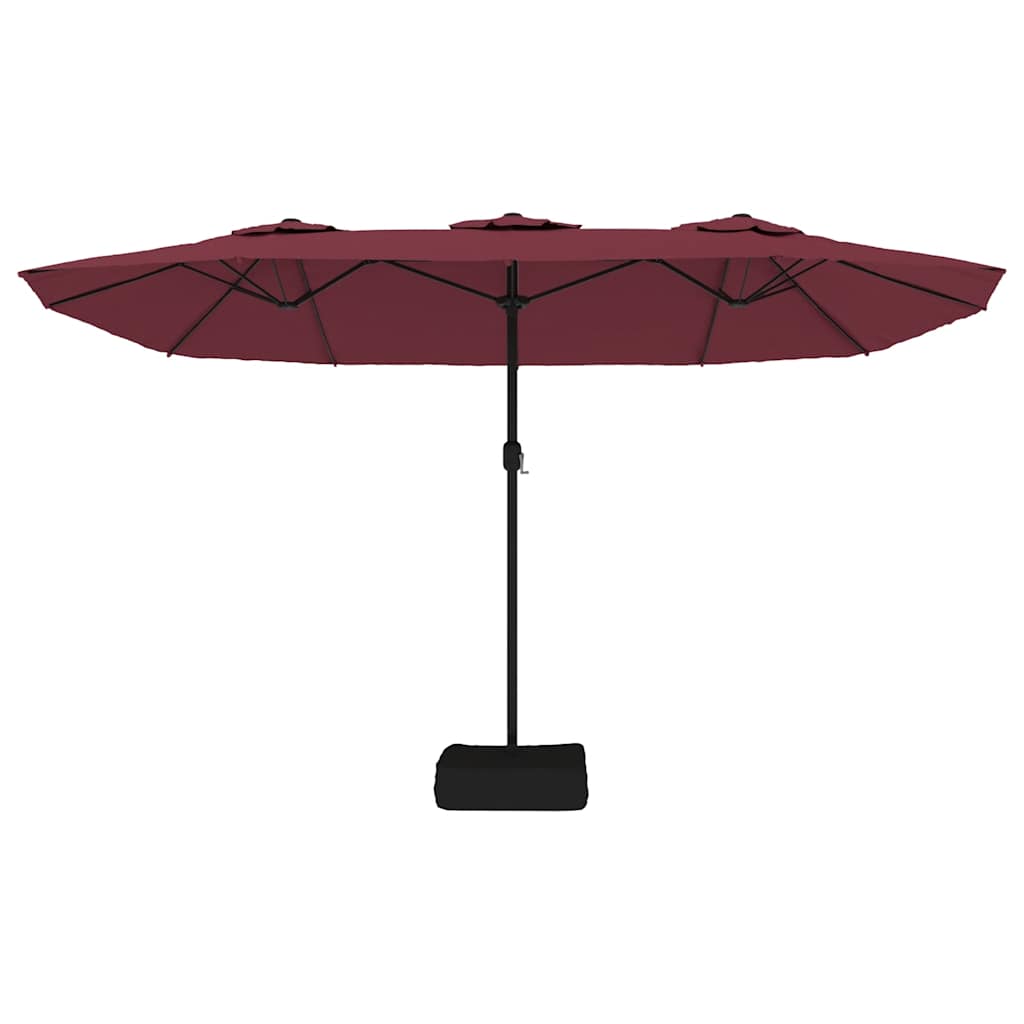 Ombrellone a Doppia Testa con LED Rosso Bordeaux 449x265 cm