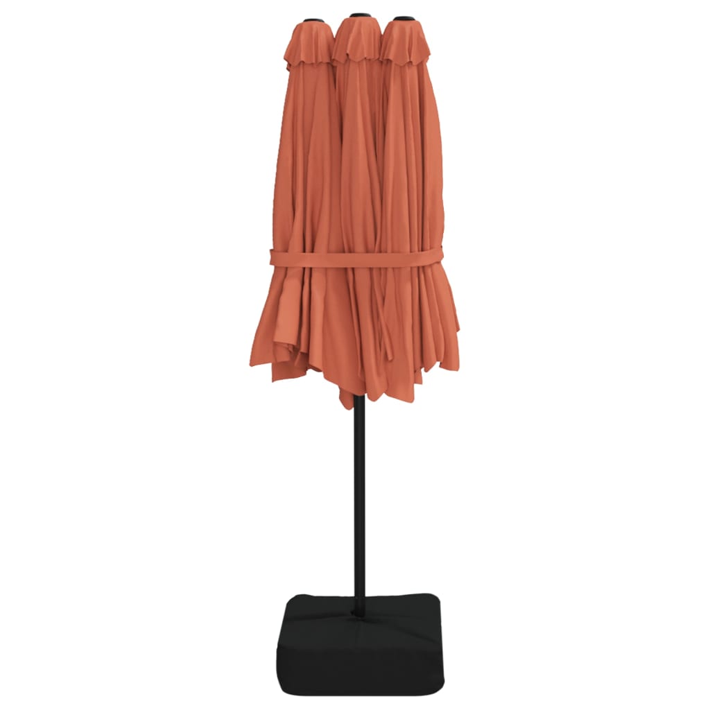 Ombrellone a Doppia Testa con LED Terracotta 449x265 cm
