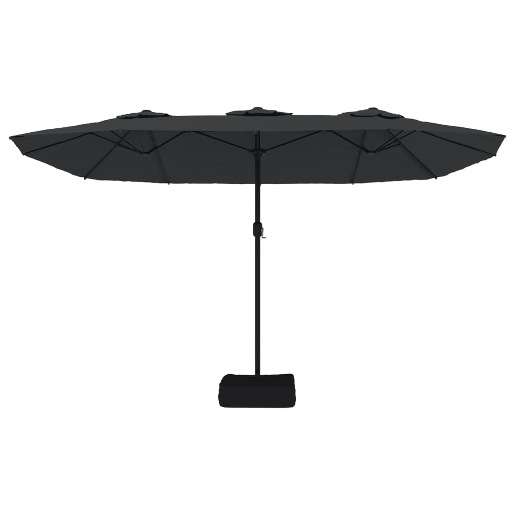 Ombrellone a Doppia Testa con LED Nero 449x265 cm