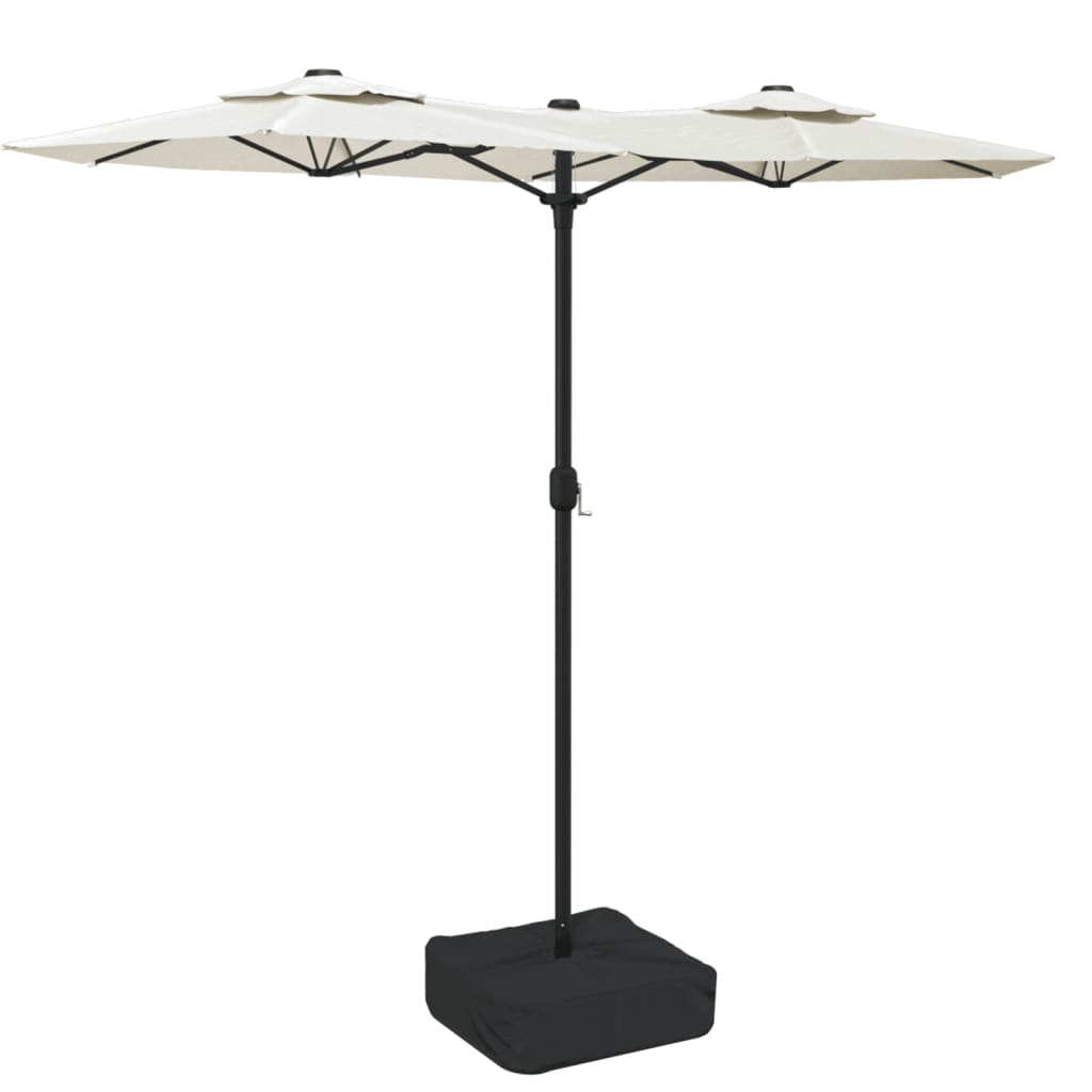 Ombrellone a Doppia Testa Bianco Sabbia 316x145 cm