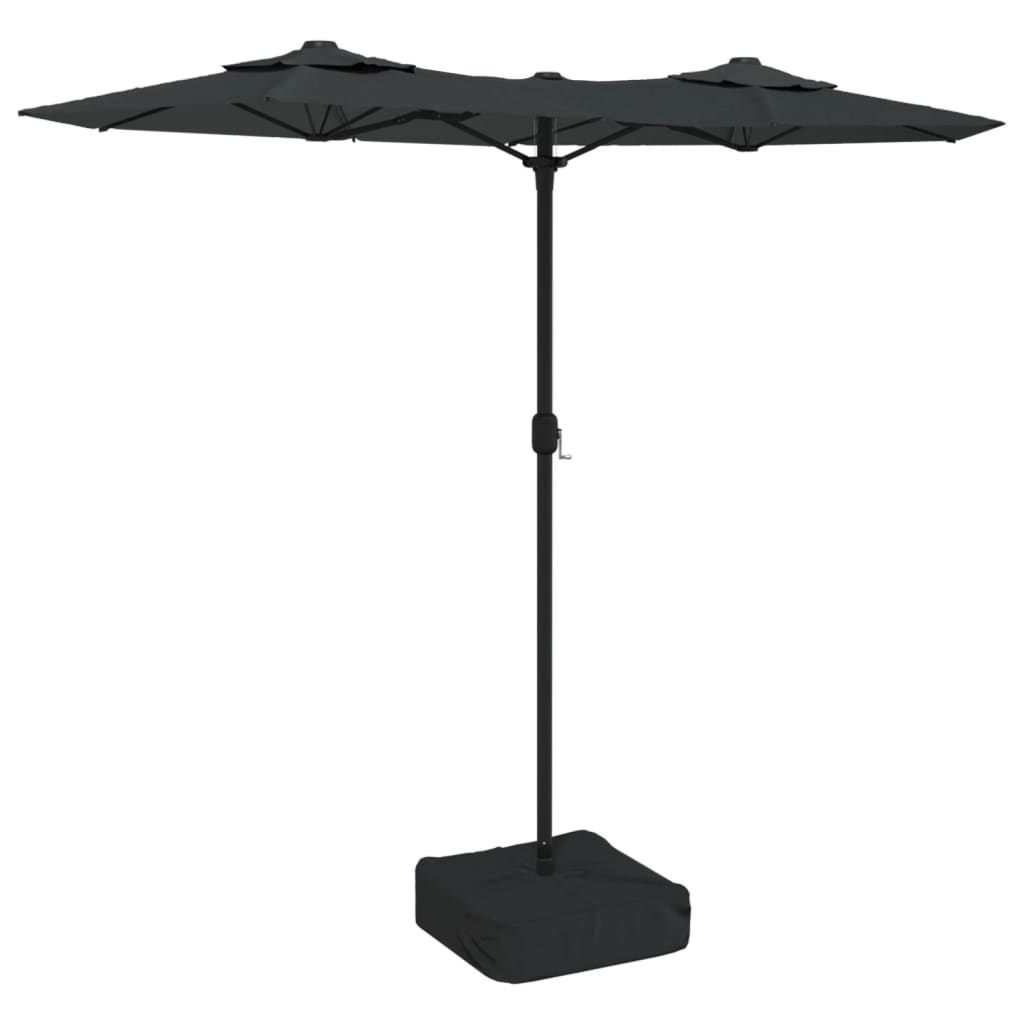 Ombrellone a Doppia Testa Antracite 316x145 cm