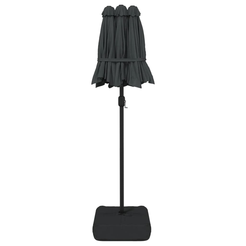 Ombrellone a Doppia Testa Antracite 316x145 cm