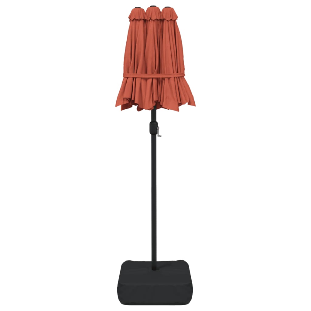 Ombrellone a Doppia Testa Terracotta 316x145 cm