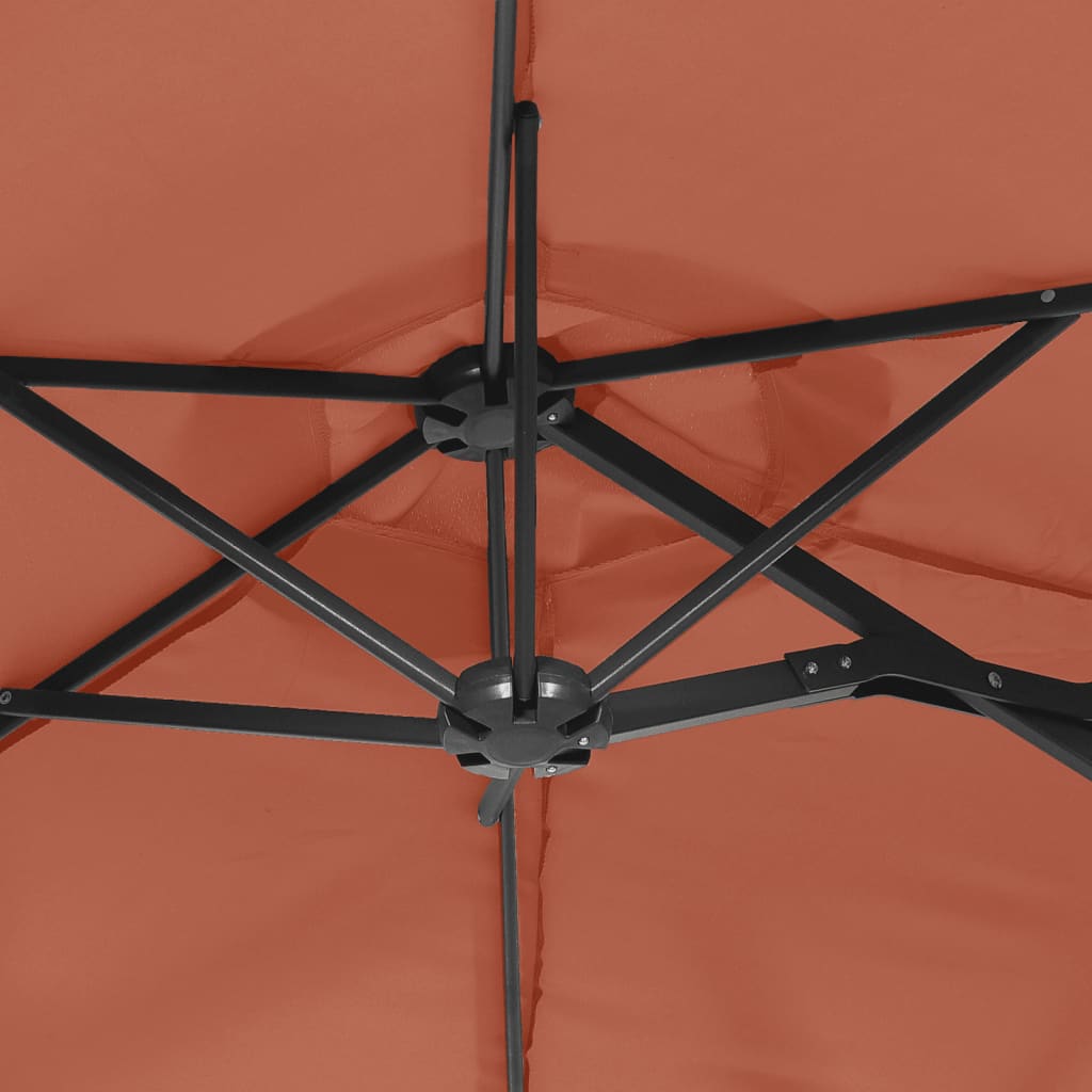 Ombrellone a Doppia Testa Terracotta 316x145 cm