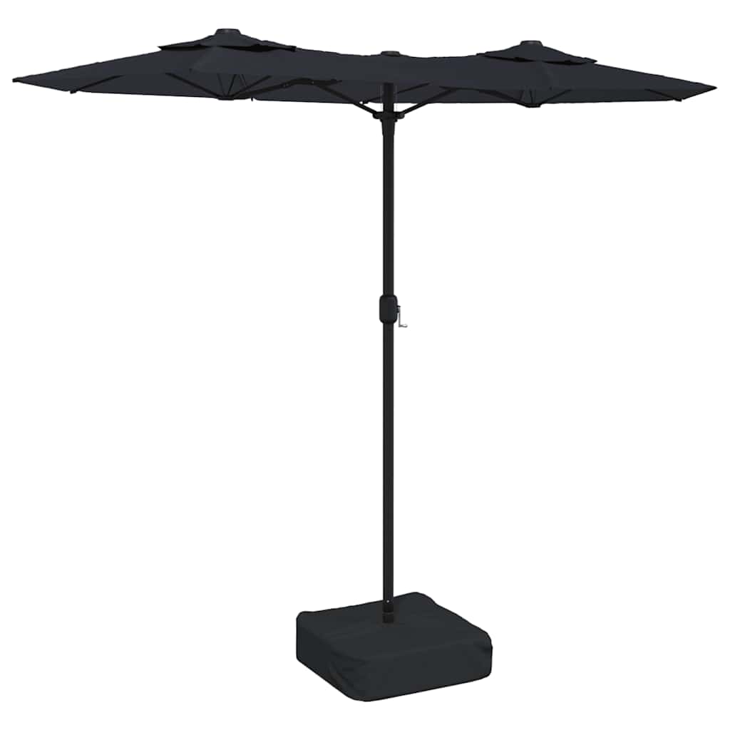 Ombrellone a Doppia Testa Nero 316x145 cm