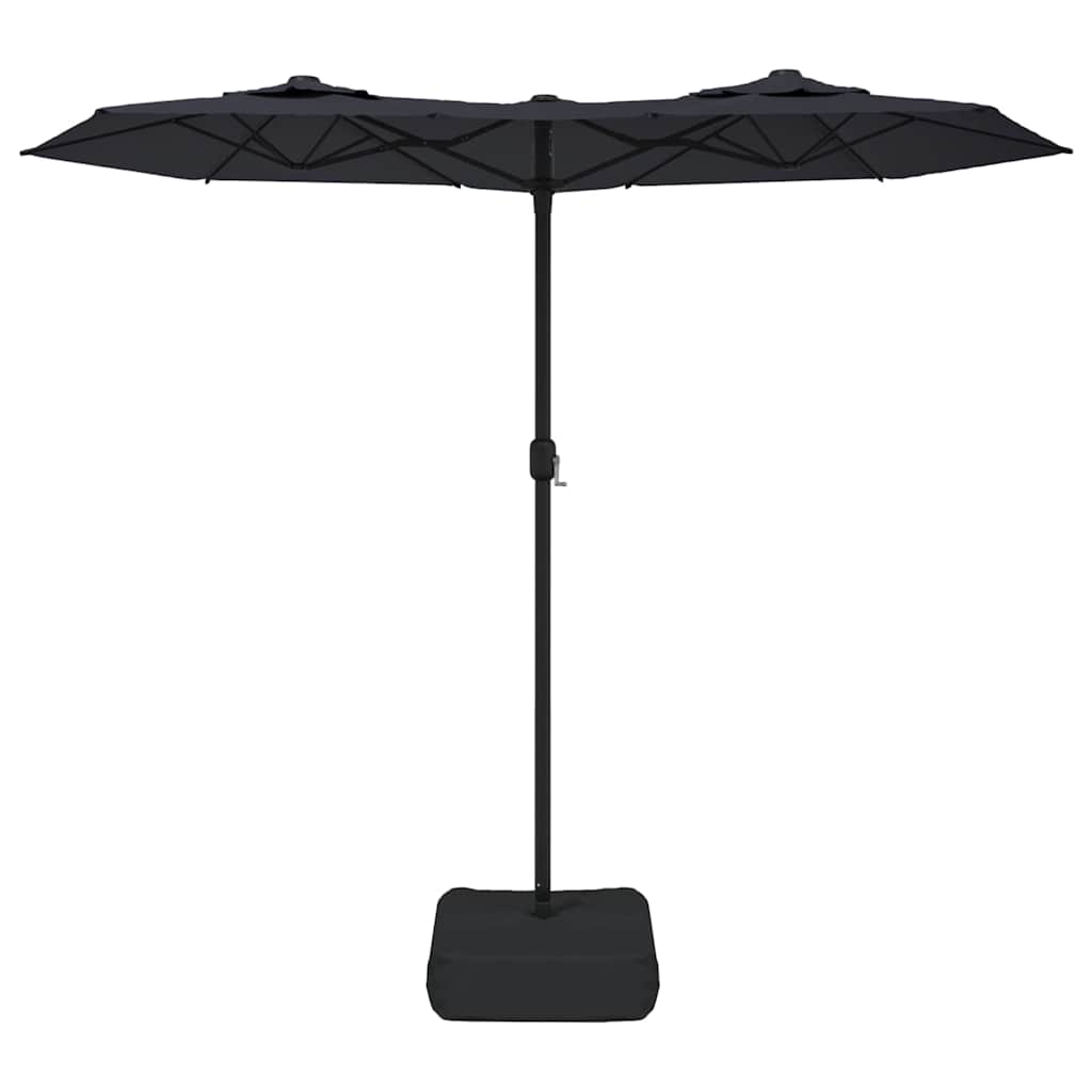 Ombrellone a Doppia Testa Nero 316x145 cm