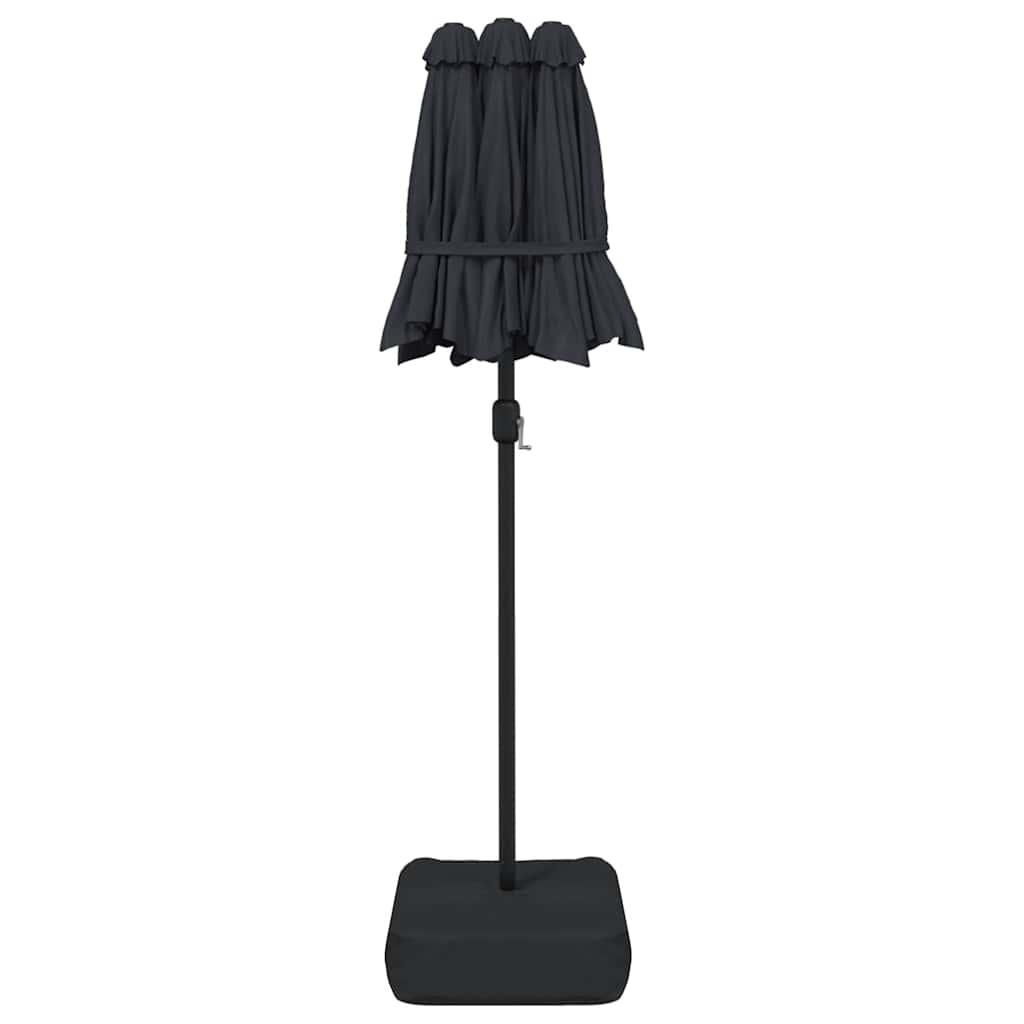 Ombrellone a Doppia Testa Nero 316x145 cm