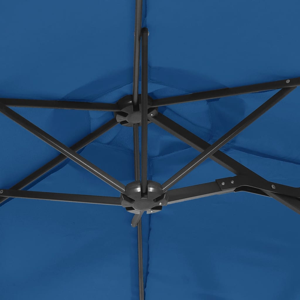 Ombrellone a Doppia Testa Azzurro 316x145 cm