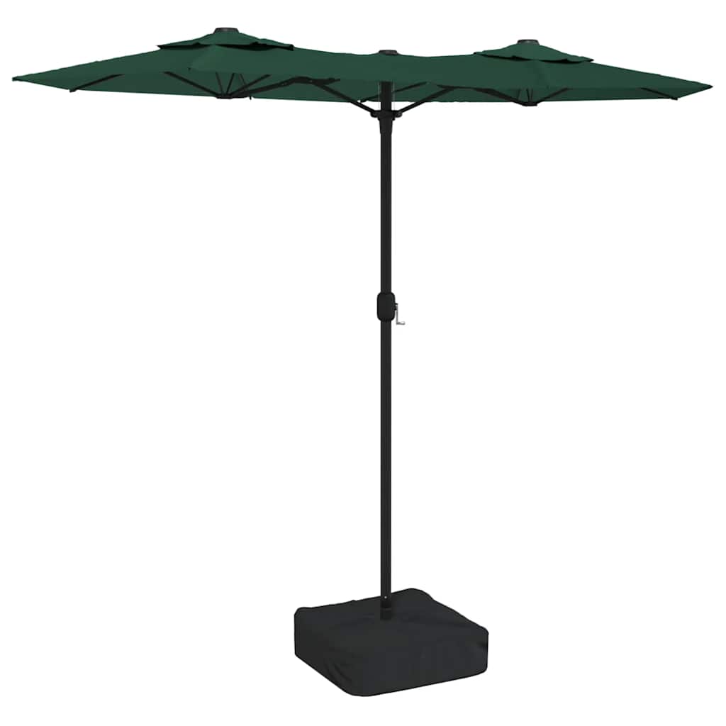 Ombrellone a Doppia Testa con LED Verde 316x145 cm