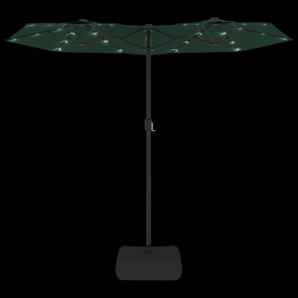 Ombrellone a Doppia Testa con LED Verde 316x145 cm
