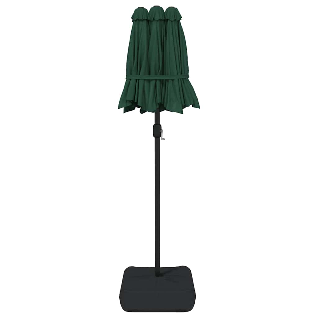 Ombrellone a Doppia Testa con LED Verde 316x145 cm