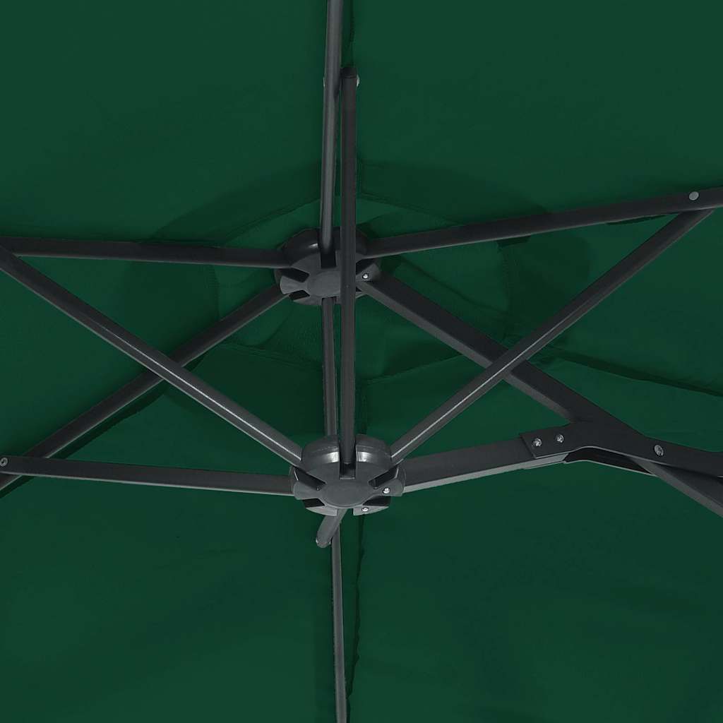 Ombrellone a Doppia Testa con LED Verde 316x145 cm