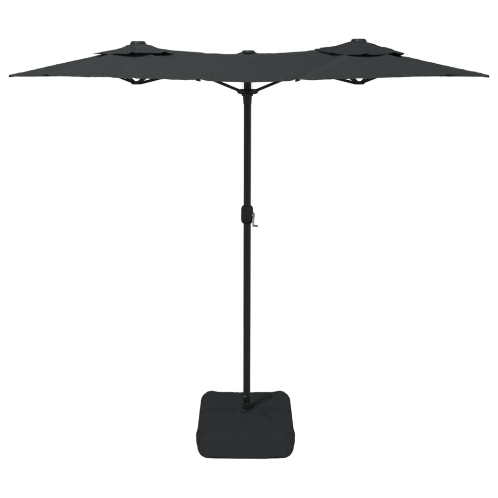 Ombrellone a Doppia Testa con LED Antracite 316x145 cm