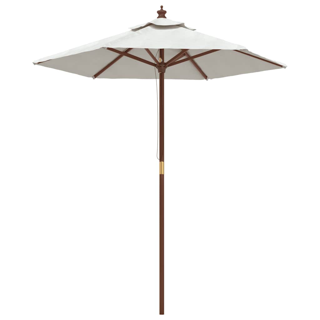 Ombrellone da Giardino con Palo in Legno Sabbia 196x231 cm