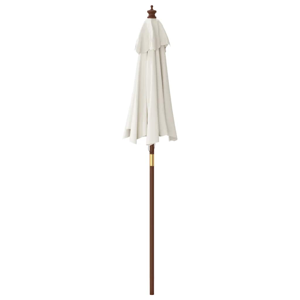 Ombrellone da Giardino con Palo in Legno Sabbia 196x231 cm