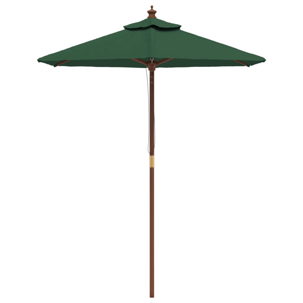 Ombrellone da Giardino con Palo in Legno Verde 196x231 cm